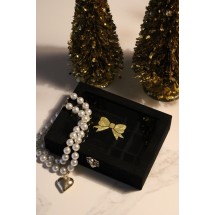 Sieradendoos - Strik - Fluweel - Met Venster - 20x15x4,5 cm