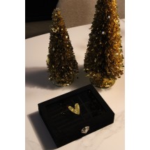 Sieradendoos - Hart - Fluweel - Met Venster - 20x15x4,5 cm