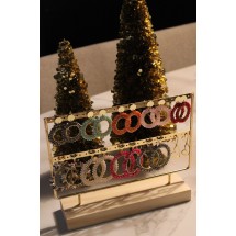 Oorbellenrek - Hout en Metaal - 27x22x7cm