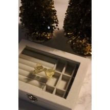Sieradendoos - Strik - Fluweel - Met Venster - 20x15x4,5 cm
