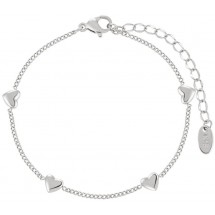 AA 0077 - Armband - Stainless Steel - Heart Link 
