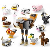 Bouwstenen Display – 10 Verschillende Dieren