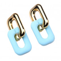AB 0038 - Oorbellen - 5,5*2,5cm - Blauw