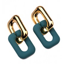 AC 0245 - Oorbellen - 5,5*2,5cm - Groen