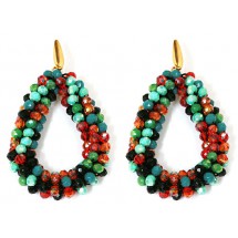 AF 0287 - Faceted Glass Beads - 4,5x3,5cm