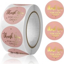 AK 0236 - Rol met 500 stickers - Thank You - 2,5cm  