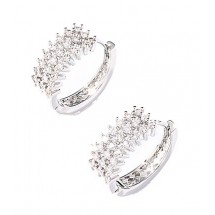 AK 0109 - Oorbellen - Stainless Steel - Zirkonia - 0,7*1.9cm