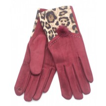 SK 0096 Handshoenen/ Leopard met pompon