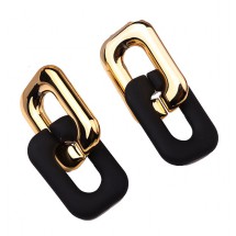AC 0291 - Oorbellen - 5,5*2,5cm - Zwart