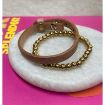 AK 0388 - Armband - Leer - 16 -20 cm - Verstelbaar