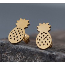 AA 0017 - Oorbellen - Stainless Steel - Ananas