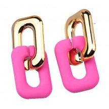 AC 0334 - Oorbellen - 5,5*2,5cm - Roze