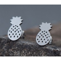 AA 0018 - Oorbellen - Stainless Steel - Ananas
