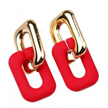 AK 0228 - Oorbellen - 5,5*2,5cm - Rood