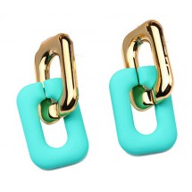 AC 0265 - Oorbellen - 5,5*2,5cm - Blauw