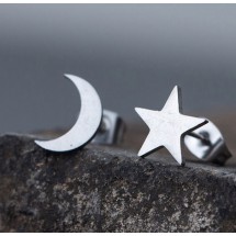 AA 0040 - Oorbellen - Stainless Steel - Ster/Maan