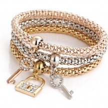 AH 0124 - Armband - Tricolor - Slot/Sleutel