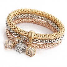 AF 0076 - Armband - Tricolor - Vierkant