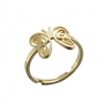 AF 0198 - Ring - Stainless Steel - Verstelbaar - Vlinder