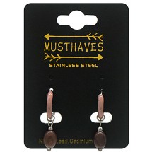 AK 0083 Stainless steel earrings/natuursteen