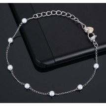 AB 0247 Stainless steel armband/Pearl