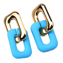 AC 0248 - Oorbellen - 5,5*2,5cm - Blauw