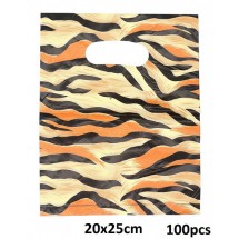 AH 0013 Plastic tasjes tijgerprint 100st 20x25cm