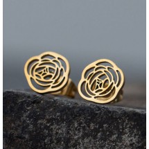 AA 0011 - Oorbellen - Stainless Steel - Bloem