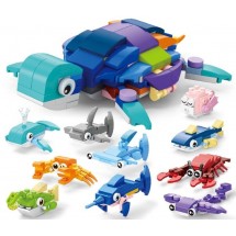 Bouwstenen Display – 10 Verschillende Zeedieren