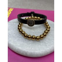 AK 0330  - Slider met Cabuchon - 12 mm - Stippen - Zonder Armband