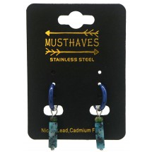 AK 0096 Stainless steel earrings/natuursteen