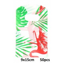 AE 0062 Plastic tasjes flamingo 50st 9x15cm