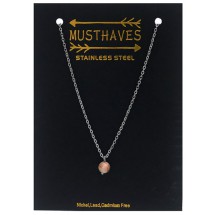 AF 0301 Stainless steel necklace/Natuursteen