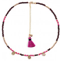 AC 0241 Glassbeads Choker with Coins