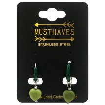 AK 0100 Stainless steel earrings/natuursteen