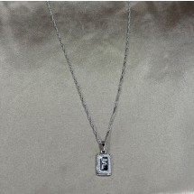 Ketting - Stainless Steel - Letter F - 45+5cm