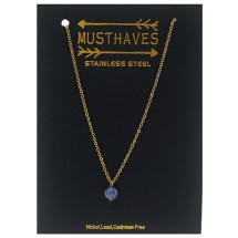 AF 0304 Stainless steel necklace/Natuursteen