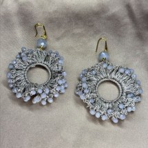 AC 0068 - Oorbellen - Glaskralen - 7,5 cm