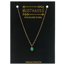 AF 0300 Stainless steel necklace Natuursteen