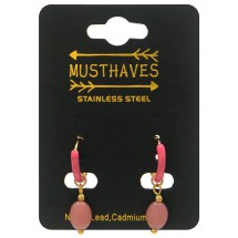 AK 0099 Stainless steel earrings/natuursteen