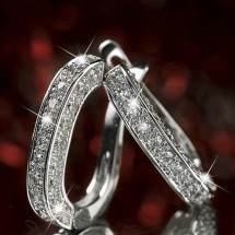 AE 0065 - Oorbellen -Threesided - Rhinestone - 2cm