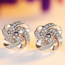 SA 0030 - Oorbellen - Rhinestone - Silver Needle - 1,4 x 1,4 cm