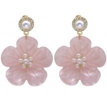 Oorbellen - Rosy Pearl - Bloem 