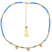 AC 0239 Glassbeads Choker with Coins