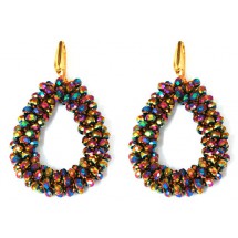 AF 0187 - Faceted Glass Beads - 4,5x3,5cm