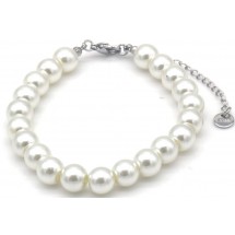Armband Livia – Stainless Steel met Crèmekleurige Parels - 8mm