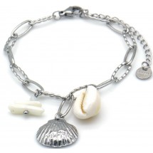 Armband - Isla – Stainless Steel met Schelpdetails – 16-21 cm 