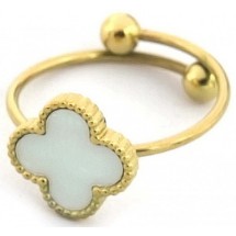 AA 0081 - Ring - Stainless Steel - Verstelbaar - Klaver