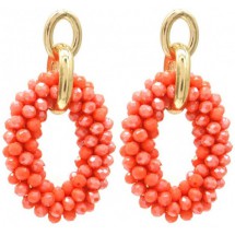 AA 0202 - Oorbellen - Faceted Glass Beads - 5 x 2,5cm