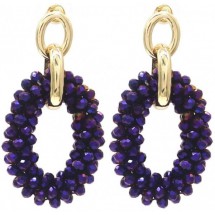 AB 0011 - Oorbellen - Faceted Glass Beads - 5 x 2,5cm